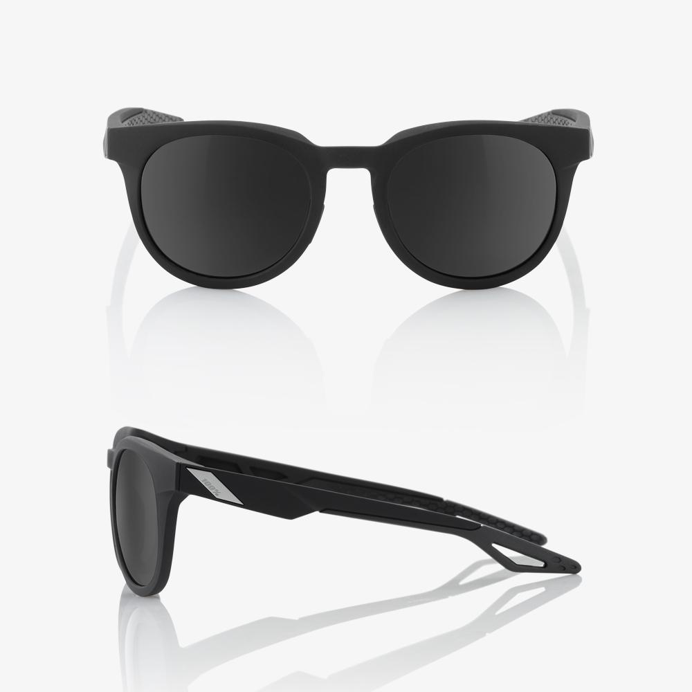 100% Campo Sunglasses Matte Black with Smoke Lens - Motoxtremes