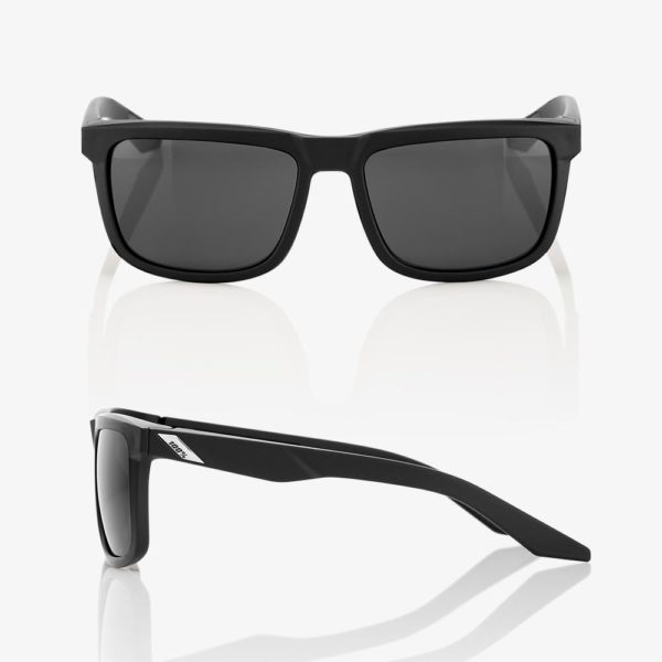 100% Blake Sunglasses Black with Smoke Lens - Image 2
