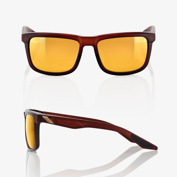 100% Blake Sunglasses Rootbeer with Gold Lens - Image 3