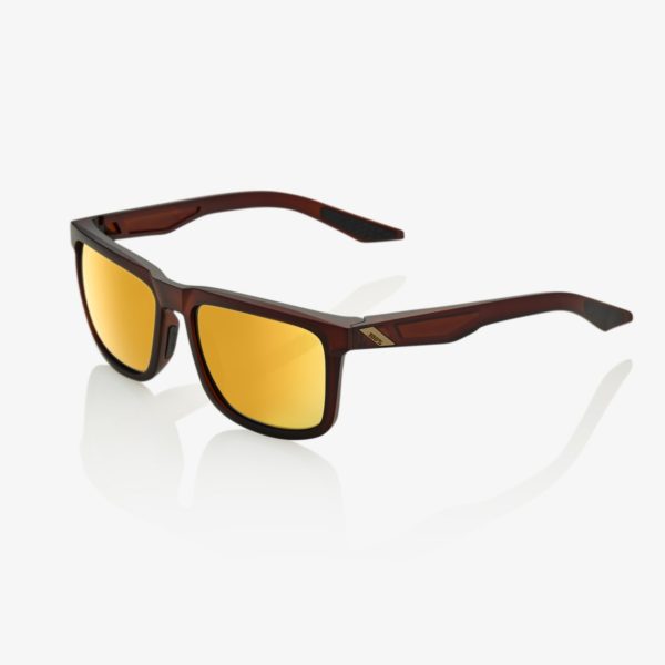 100% Blake Sunglasses Rootbeer with Gold Lens