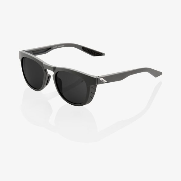 100% Slent Sunglasses - Soft Tact Cool Grey with Smoke Lens 61035-188-57