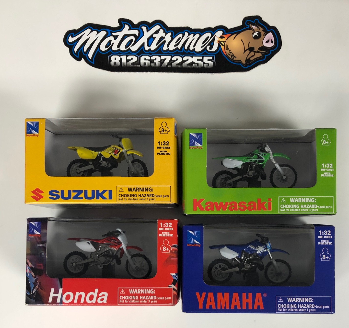 New Ray 1:32 Scale ATV Toy 4 Pack Honda Yamaha 