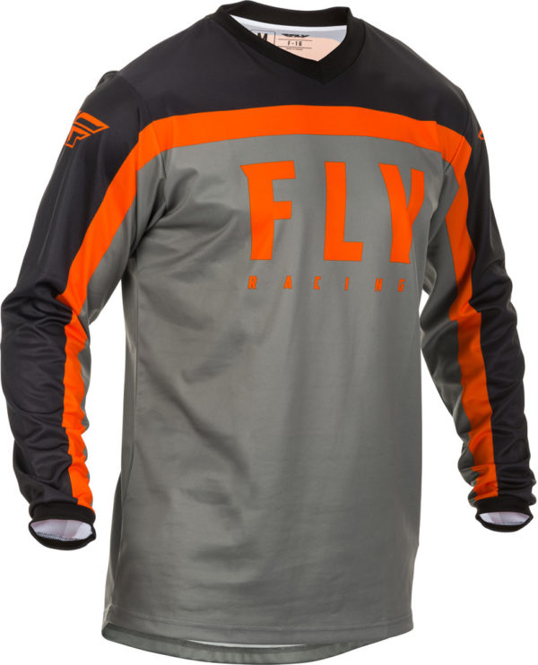 Fly Racing F-16 Youth MX Jersey - Grey/Blk/Orange