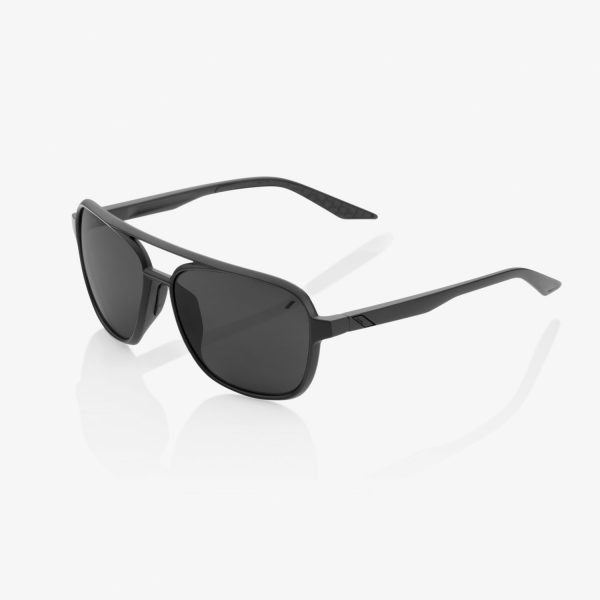 100% Kasia Aviator Sunglasses - Blk with Mirrored Lens 61042-019-61