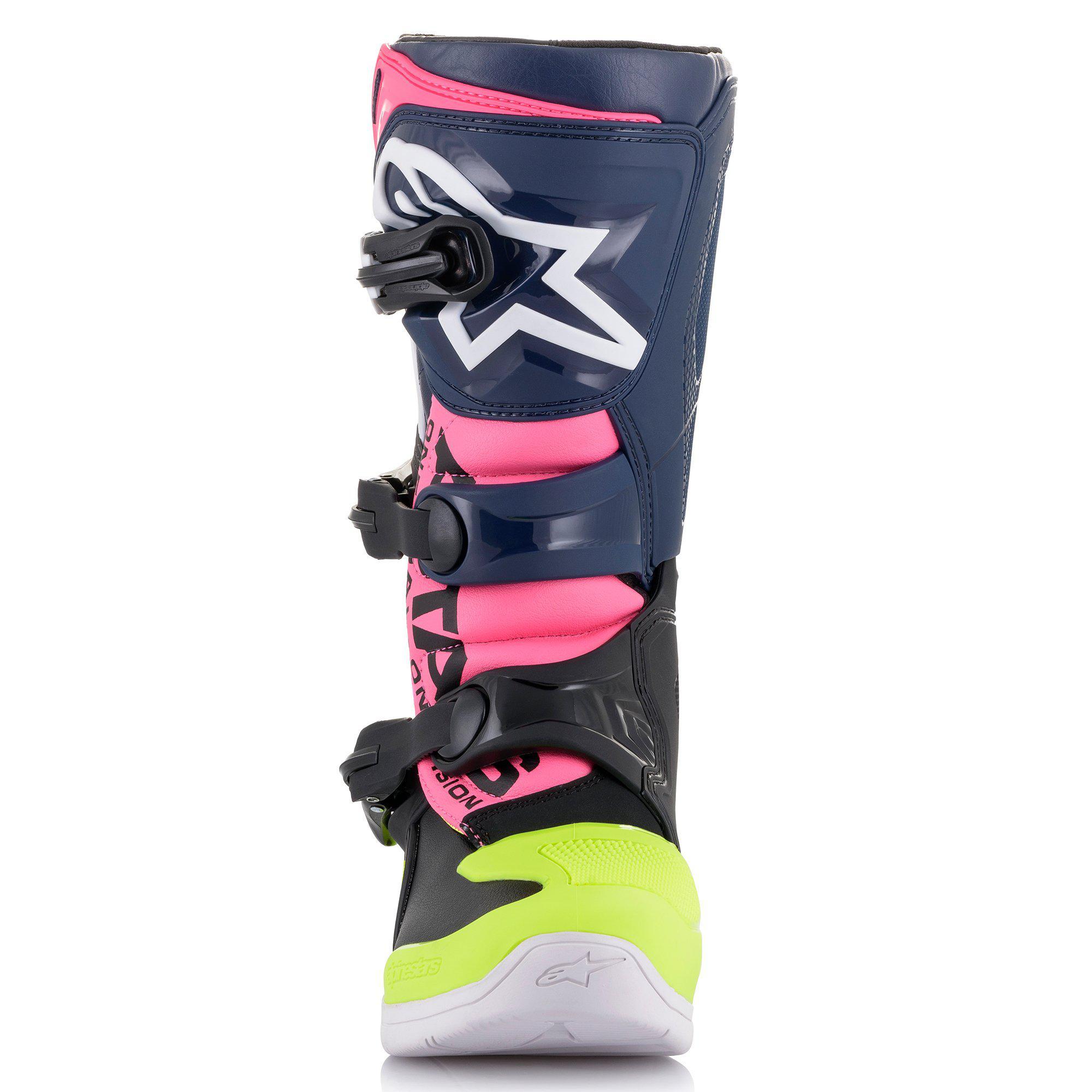 Bottes Cross Enfant Alpinestars Tech 3S Noir Bleu Rose 32 pas cher EMP