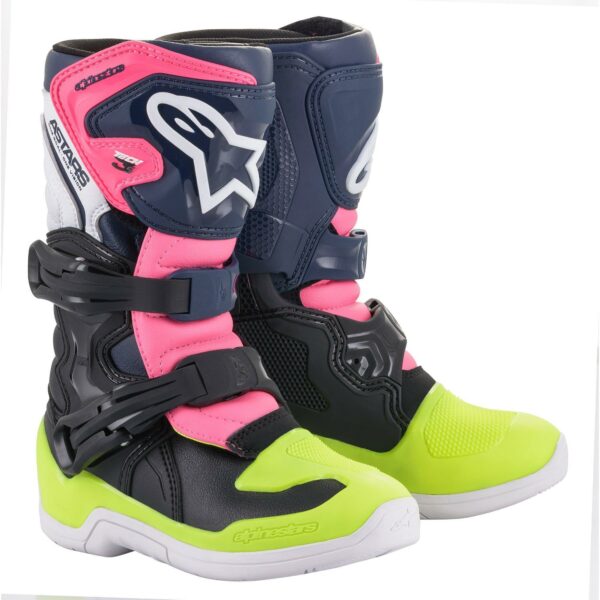 Alpinestars Tech 3s Kids MX Boots - Blk/Blu/Pink