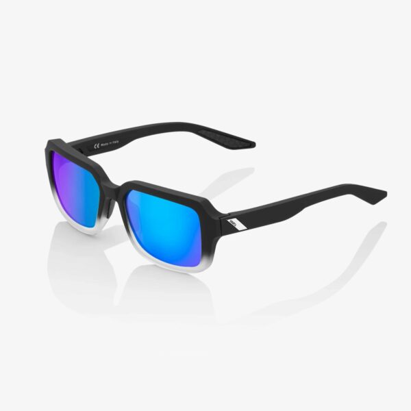 100% Rideley Sunglasses - Soft Tact Fade Blk with Blue Mir Lens - 61044-250-01