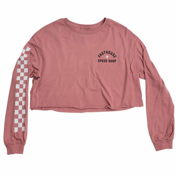 Fasthouse Womens Star LS Crop Tee - Heather Muave