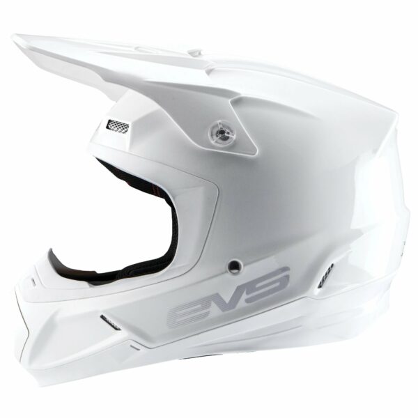EVS T5 Adult MX Helmet - Solid White HE20T5S-W - Image 2