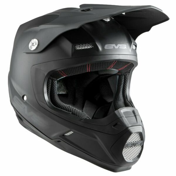 EVS T5 Adult MX Helmet - Solid Blk HE20T5S-BK - Image 2