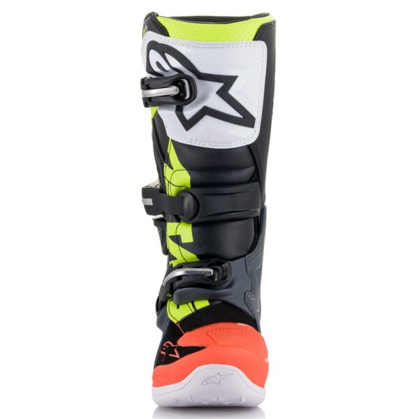 Alpinestars Tech 7S Youth MX Boots - Dark Gray/Red Florescent/Yellow - Image 2