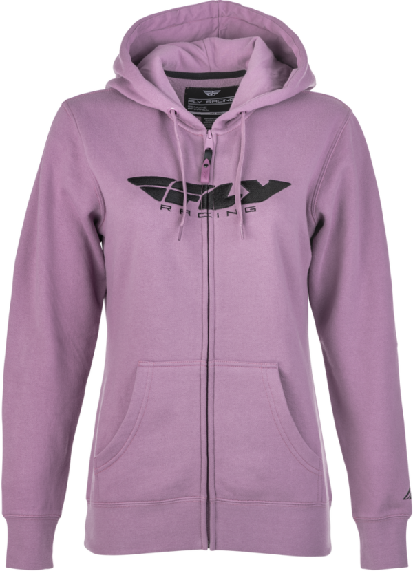 FLY RACING WOMEN'S FLY CORPORATE ZIP UP HOODY - MAUVE
