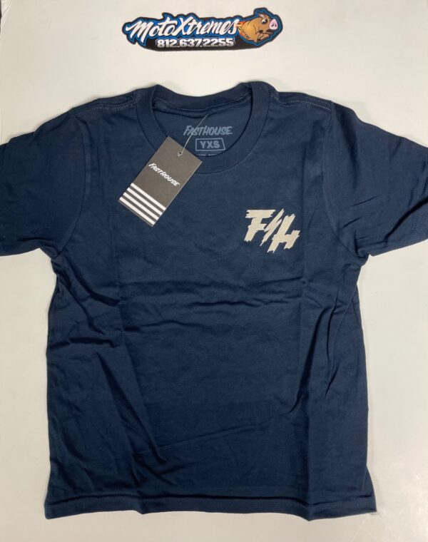 Fasthouse Youth High Roller Tee, Midnight Navy - Image 2