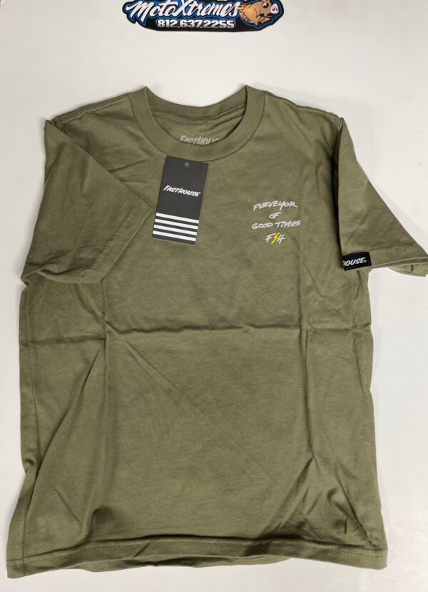 Fasthouse Youth Venom Tee, Light Olive - Image 2