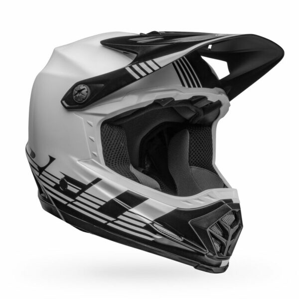 Bell Moto-9 Youth MIPS Helmet - Louver Gloss Blk/White