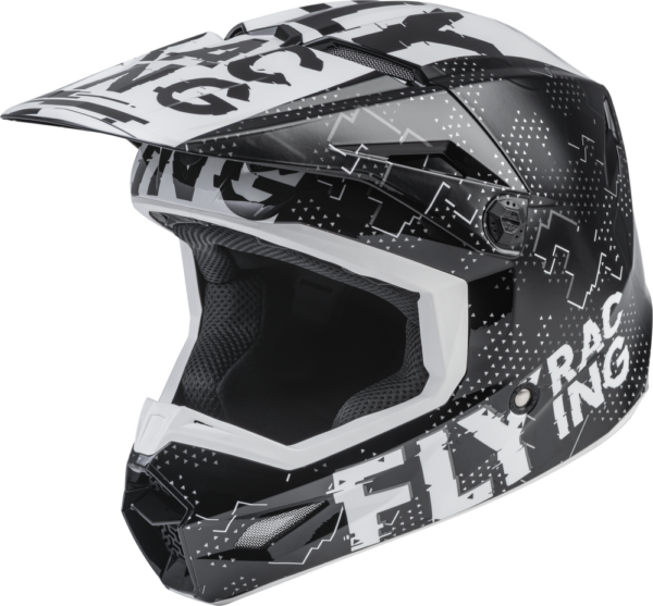 FLY RACING YOUTH KINETIC SCAN HELMET (BLK/WH)