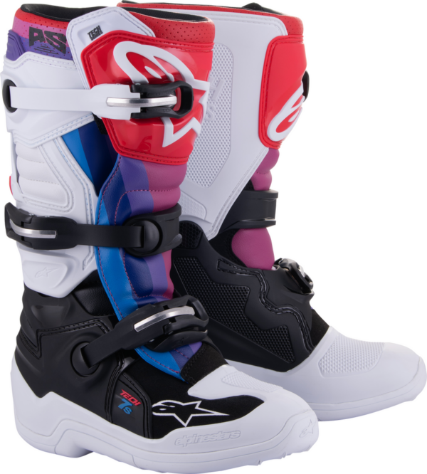 Alpinestars Youth Tech 7s Boots - Wh/Blk/Rainbow