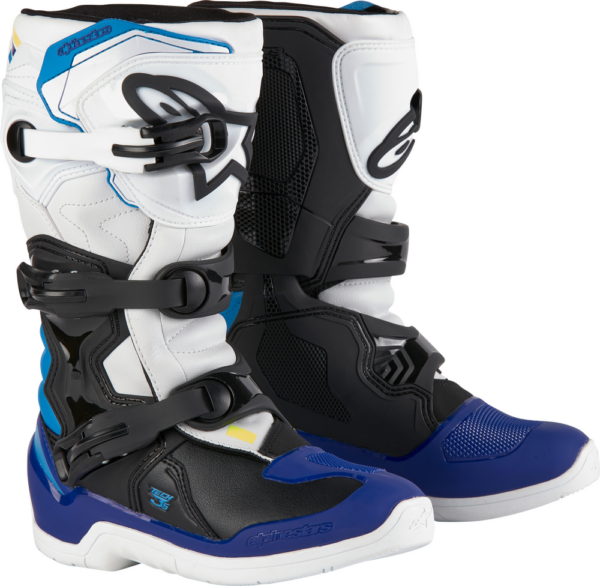 ALPINESTARS TECH 3S YOUTH BOOTS WHT/BLK/ENAMEL BLUE