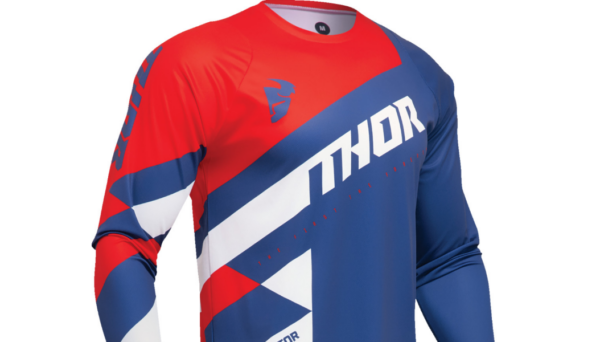 Thor Sector Adult MX Gear, Checkered Navy/Red - Image 3