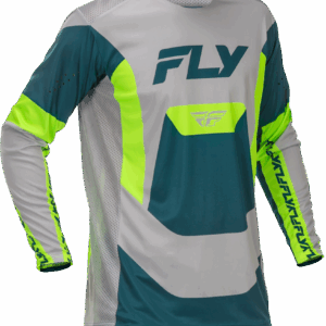 FLY Racing LITE MX Gear Set, Pant & Jersey - Grey/Lime/Teal