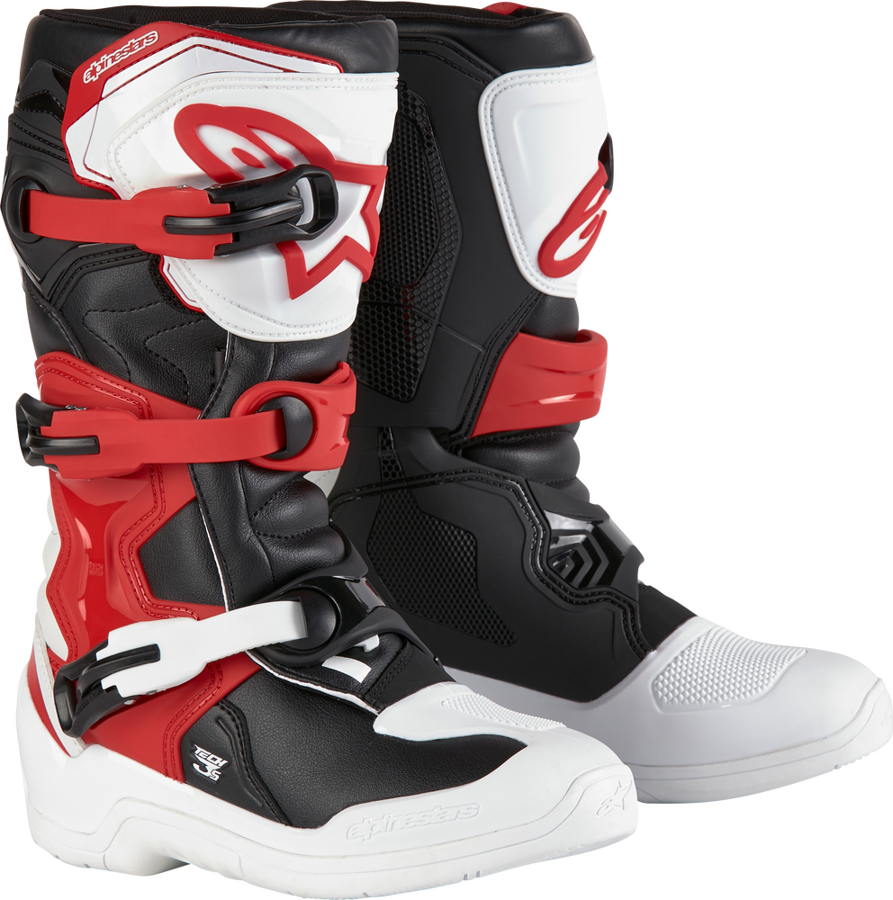 ALPINESTARS TECH 3S YOUTH BOOTS WHT/BLK/BT RED