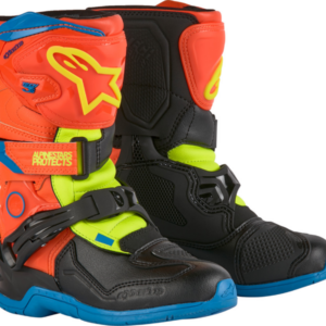ALPINESTARS TECH 3S KIDS BOOTS Fluorescent Orange/Fluorescent Yellow/Blue